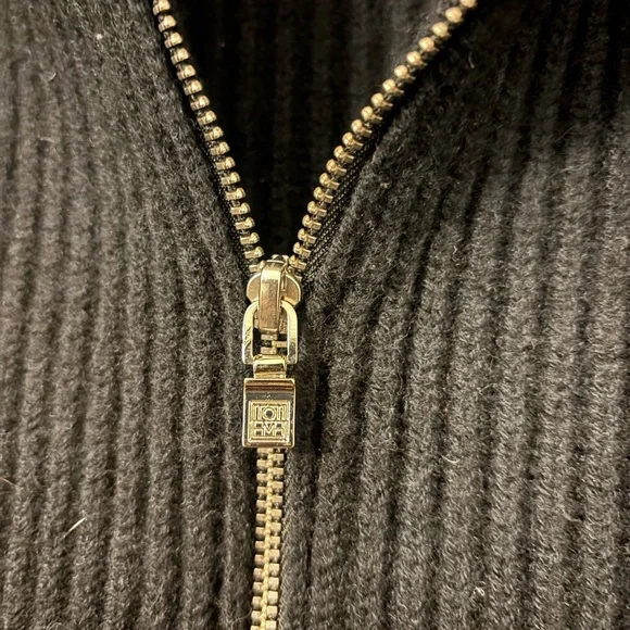 Toteme Ribbed Wool Mock Neck Sweater in Black Size S - Picture 7 of 8